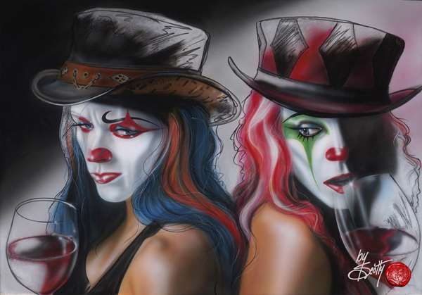 Scotty ZieglerArt titleCouple of Clowns 21x30 /100