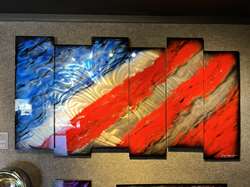 Chris DeRubeisArt title6 Panel American Flag 38x72