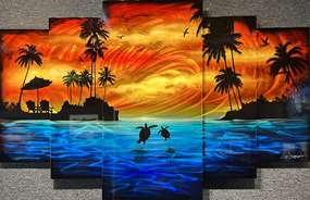 5 Panel Key West Sunset Panel 44x72