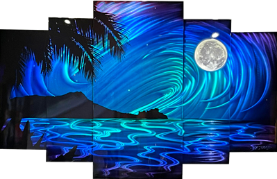 Chris DeRubeisArt titleUltra Epic Night in Waikiki 5 Panel 44x72